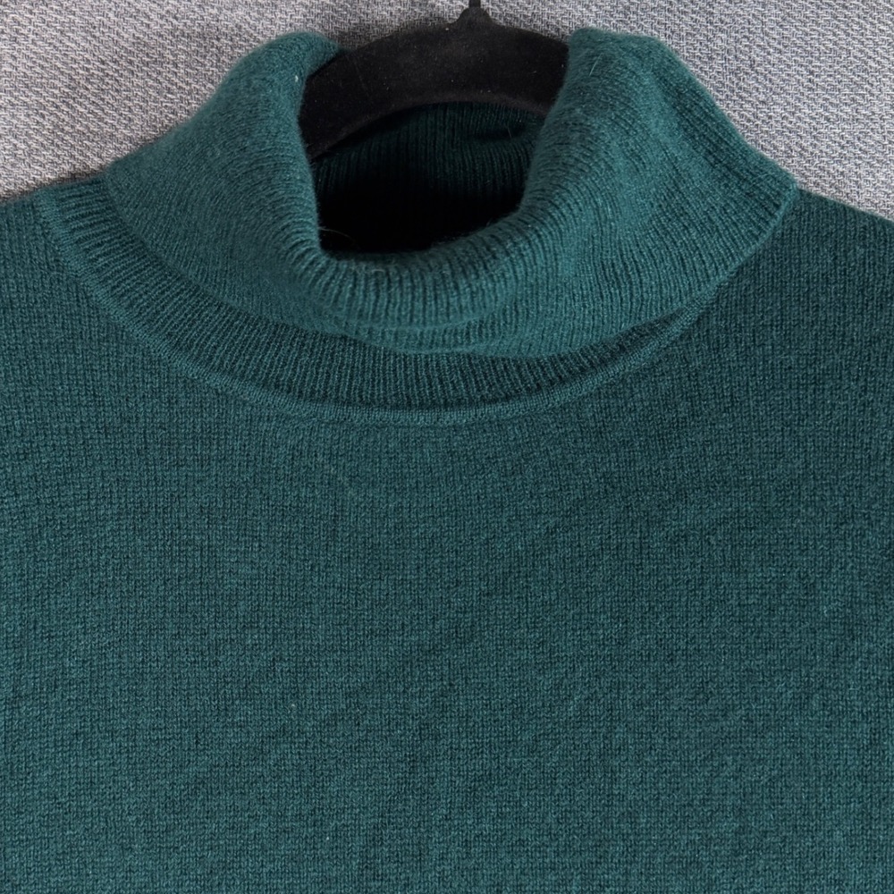 Charter Club Luxury 100% Cashmere Turtleneck Sweater Womens XL Dark Green Knit - Picture 3 of 7